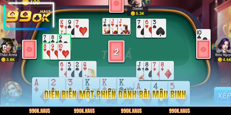 Bài Mậu Binh - Luật Đánh Game Đổi Thưởng Chuẩn Trên 99OK 4 Diễn biến một ván Binh Xập Xám dành cho newbie
